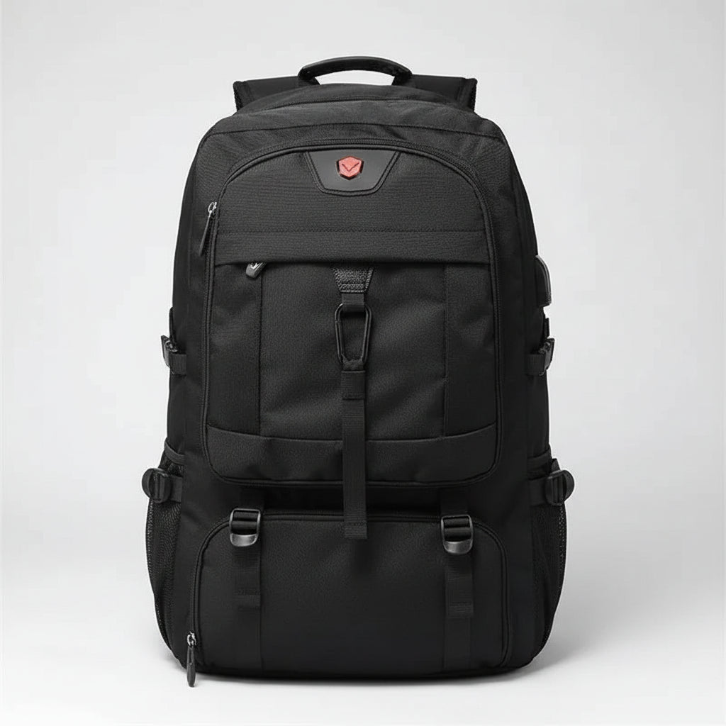 Le sac des voyageurs 50L 80L Large Travel Backpack Men Separate Shoe Compartment Business Bag Outdoor Sports Waterproof Man Black Storage Backpacks