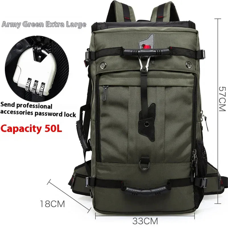 Le sac des voyageurs 50L army green lock Sac à Dos Voyage Etanche