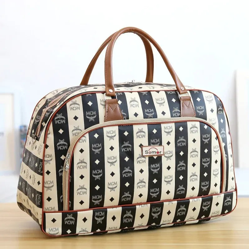 Le sac des voyageurs 7 / 52x35cm Portable Travel Bag PU Duffel Bags Waterproof Large Small Women Hand Bag Short-term Travel Shoulder Bag Large Capacity Handbags