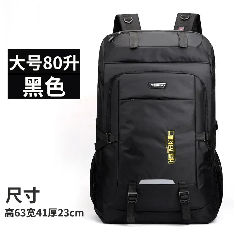 Le sac des voyageurs 80L Black Grand Sac à Dos de Voyage