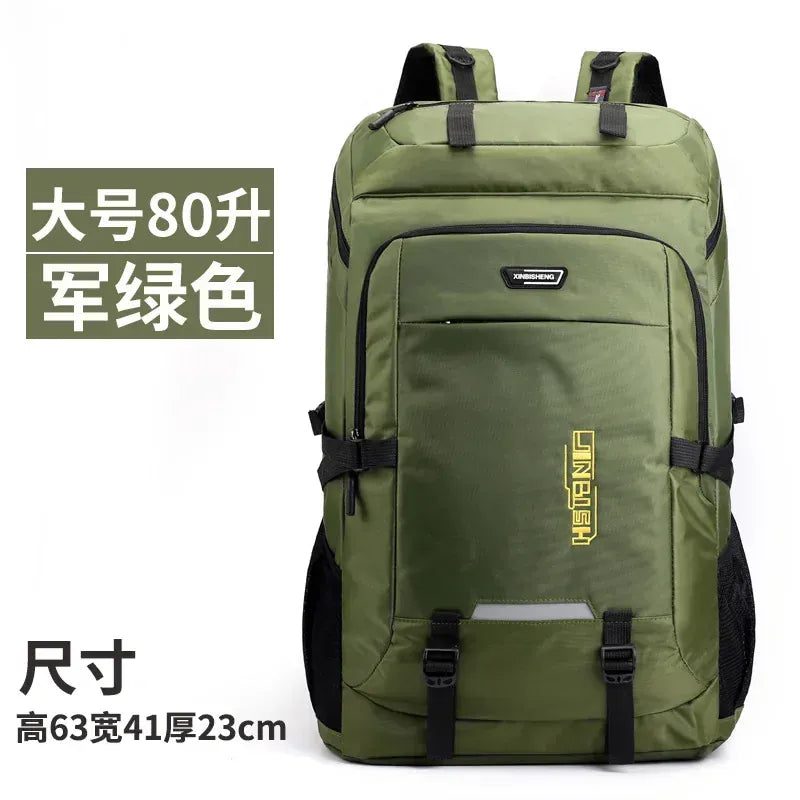 Le sac des voyageurs 80L Green Grand Sac à Dos de Voyage