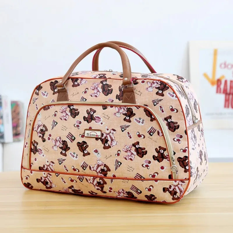 Le sac des voyageurs 9 / 52x35cm Portable Travel Bag PU Duffel Bags Waterproof Large Small Women Hand Bag Short-term Travel Shoulder Bag Large Capacity Handbags