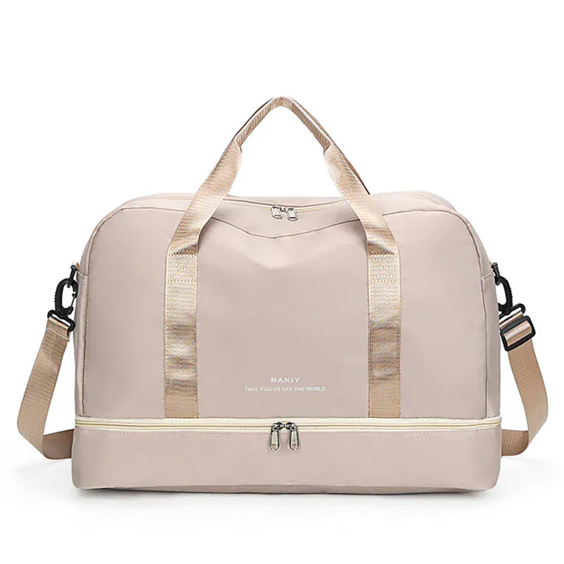 Le sac des voyageurs Beige Sac de Sport Multi-Compartiments Impermeable
