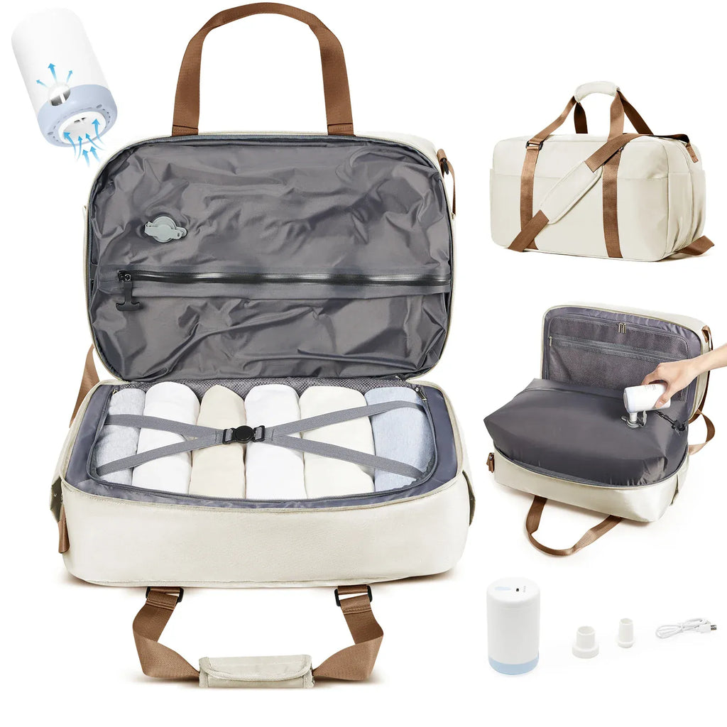 Le sac des voyageurs Beige Sac de Voyage Cabine Compression