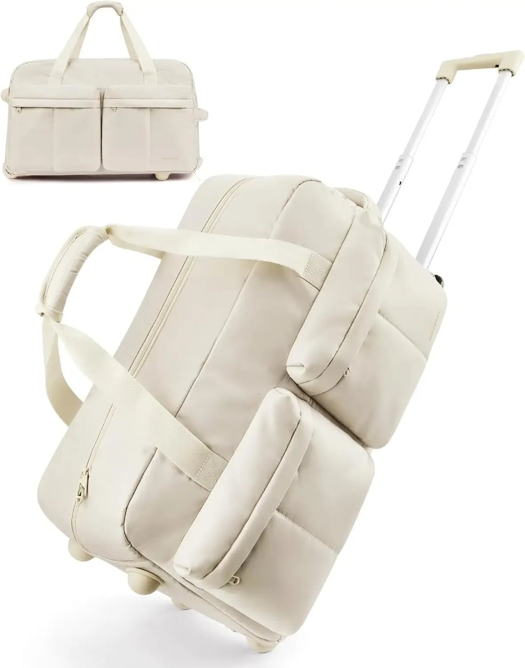 Le sac des voyageurs beige Sac de Voyage Impermeable a Roulettes