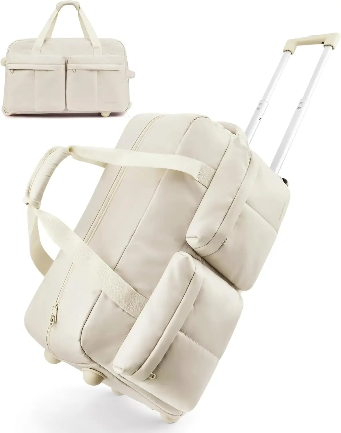 Le sac des voyageurs beige Sac de Voyage Impermeable a Roulettes