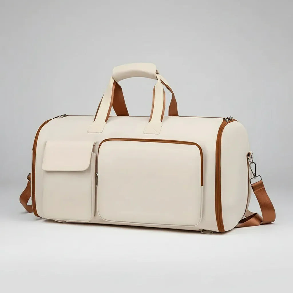 Le sac des voyageurs Beige Sac de Voyage Pliable en Nylon