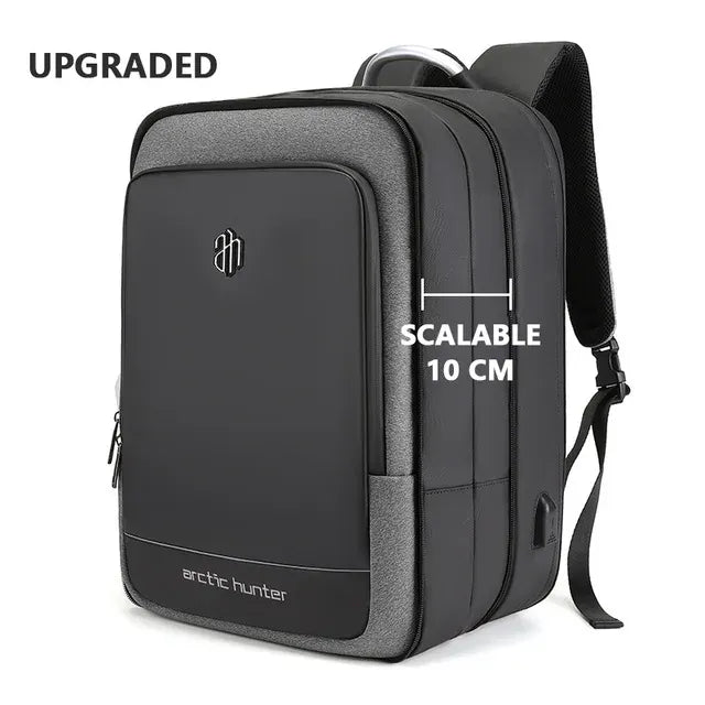 Le sac des voyageurs Dark grey add 10cm / 17 Inches / Russian Federation ARCTIC HUNTER 40L Large Capacity Mens Expandable Backpacks USB Charging Male 17 inch Customizable Waterproof Business Travel Bag