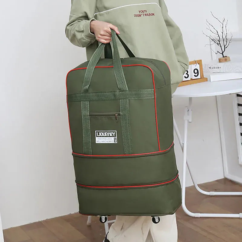 Le sac des voyageurs Folding travel bag, luggage compartment,swivel wheel storage box,large capacity telescopic luggage bag,overnight bag