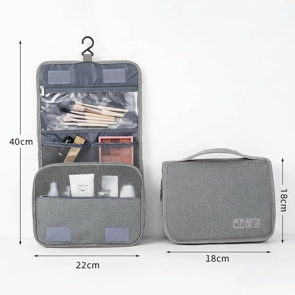 Le sac des voyageurs Gray Foldable Toiletry Bag Organizer Hanging Storage Bathroom Makeup Case Cosmetic Bag Travel For Travel Business