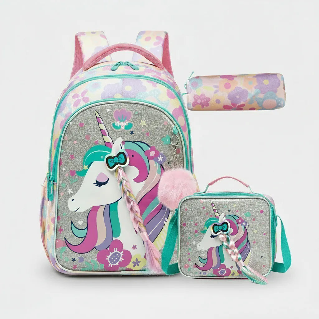 Le sac des voyageurs gris paillettes Sac à Dos Fille Ecole