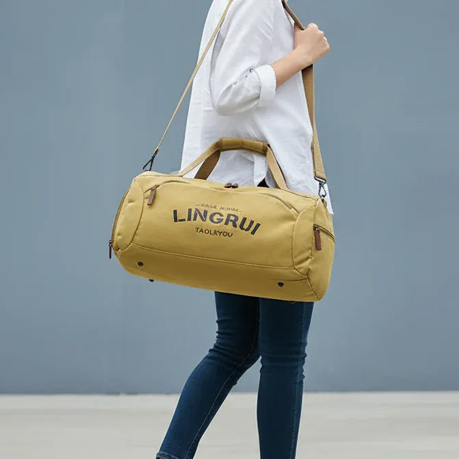 Le sac des voyageurs Khaki Sac de Sport en Toile Tendance