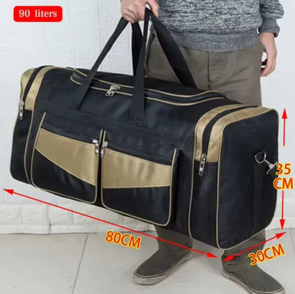 Le sac des voyageurs Khaki XL Luggage Travel Bag Gym Fitness Handbags for Women Men Outdoor Sports Shoulder Large Storage Duffel Training Long Distance Bag