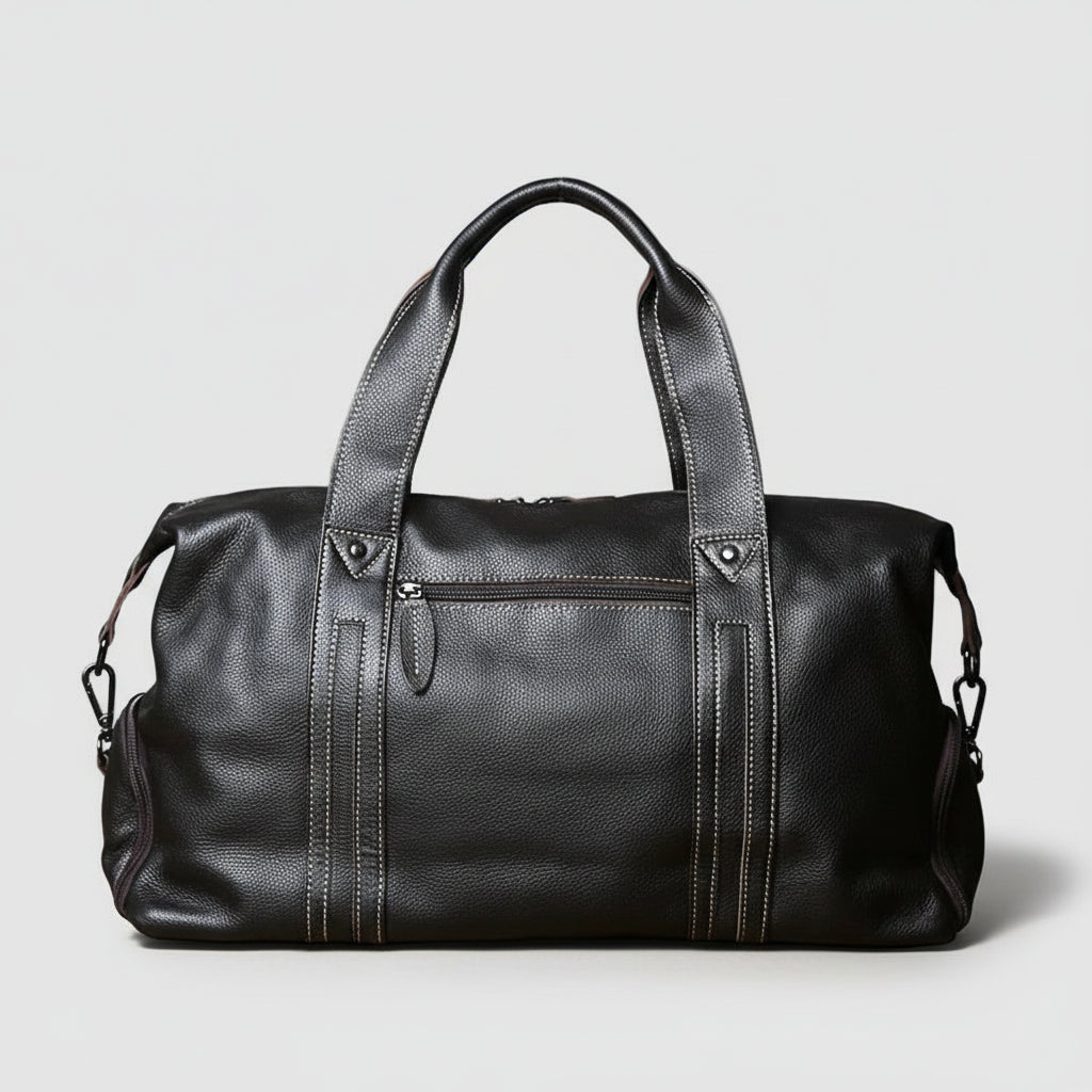 Le sac des voyageurs NZPJ Vintage Leather Men Travel Bag Natural Cowhide Handbag Casual Shoulder Messenger Computer  Bag Large Capacity Luggage Bag