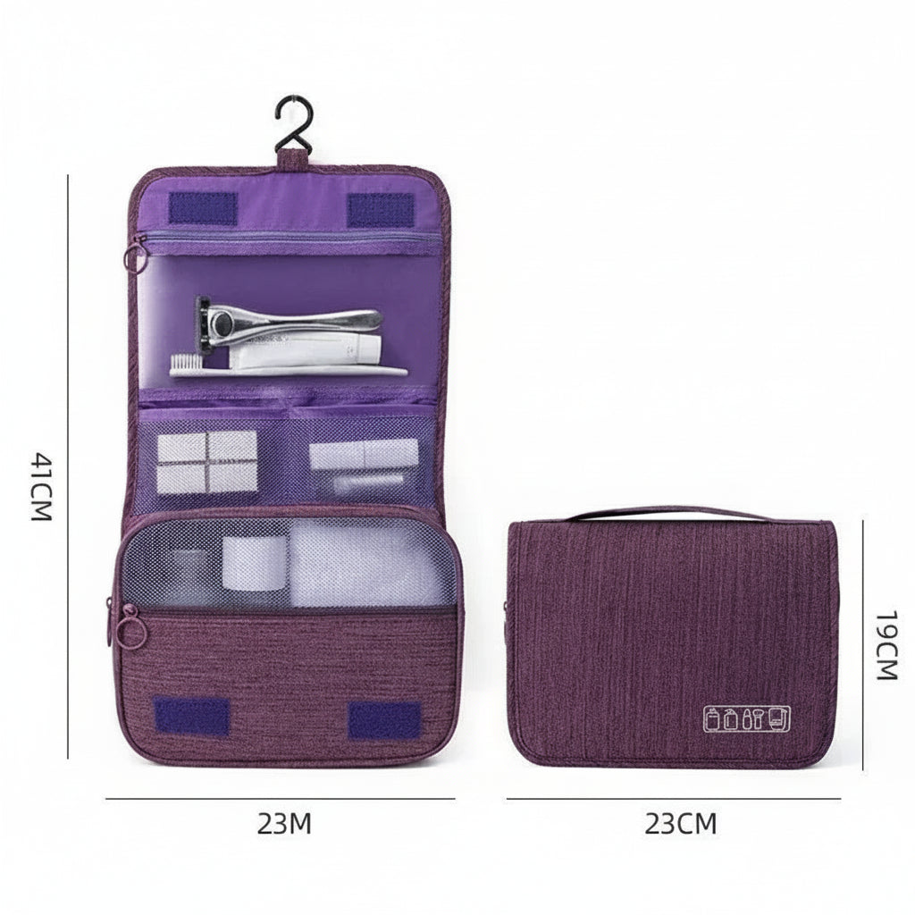 Le sac des voyageurs Purple Foldable Toiletry Bag Organizer Hanging Storage Bathroom Makeup Case Cosmetic Bag Travel For Travel Business