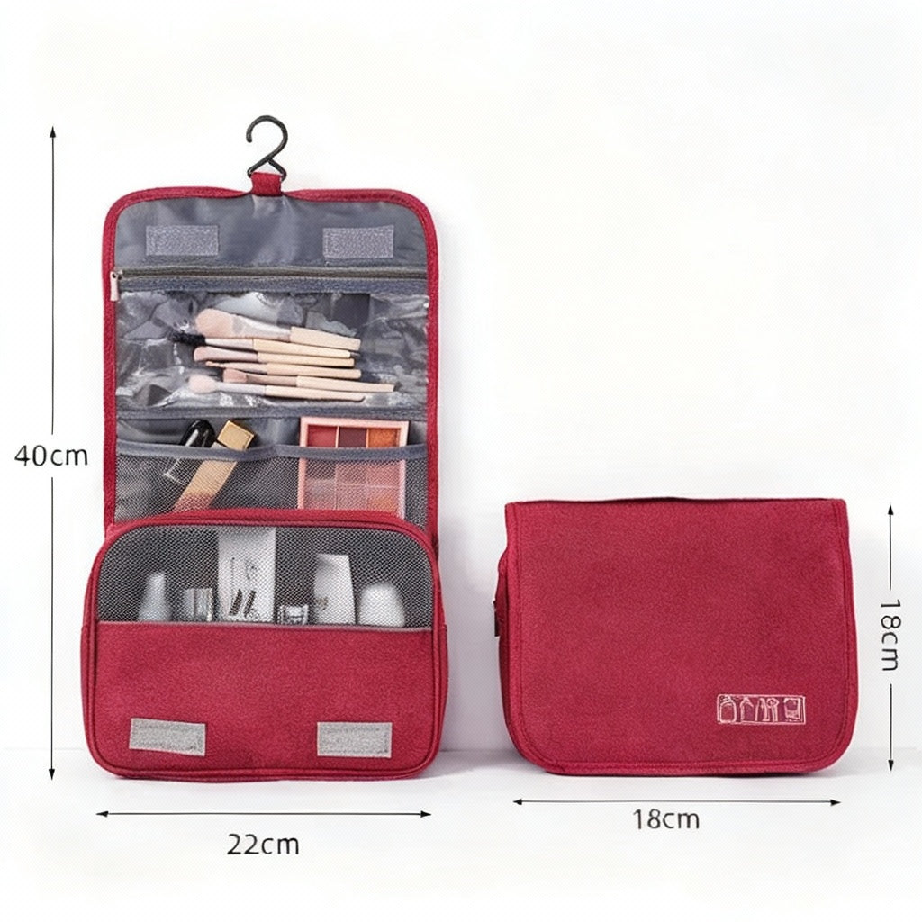 Le sac des voyageurs Red Foldable Toiletry Bag Organizer Hanging Storage Bathroom Makeup Case Cosmetic Bag Travel For Travel Business